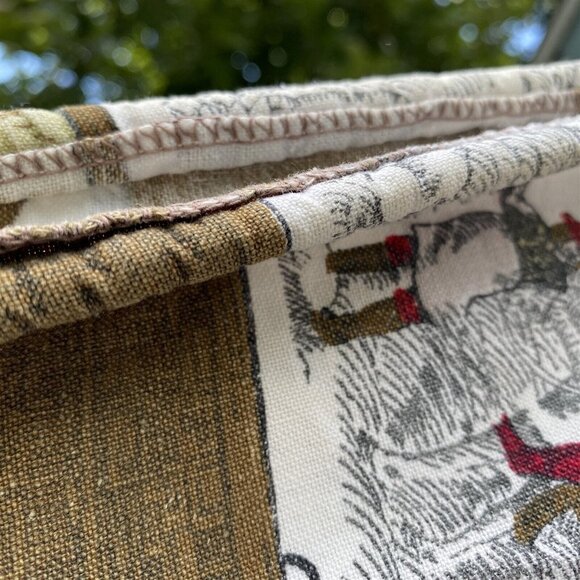 Colonial Print Twin Bedspread Coverlet Thin Americana Homemade Farmhouse - Picture 7 of 10